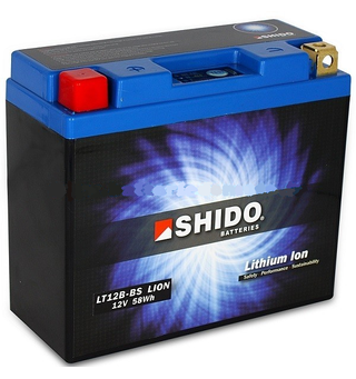 Shido LT12B-BS Lithium - 12V ATV/MC/Snøscooter Batteri 12V, 4.8Ah, 60Wh, 150x65x130